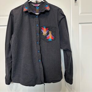 VTG 80’s Black colored graphic Shirt,unisex,retro,western,small to medium
